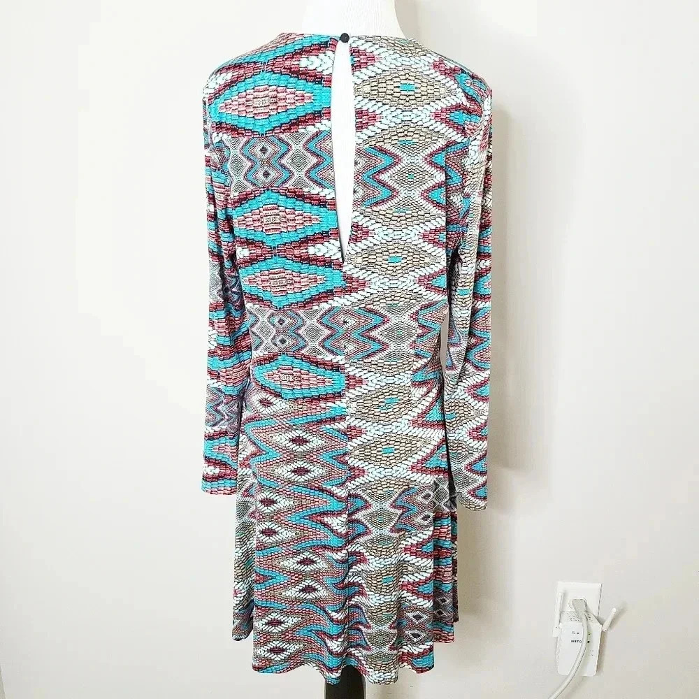 MISA Los Angeles Long Sleeve Prism Print Dress XL - Picture 5 of 9